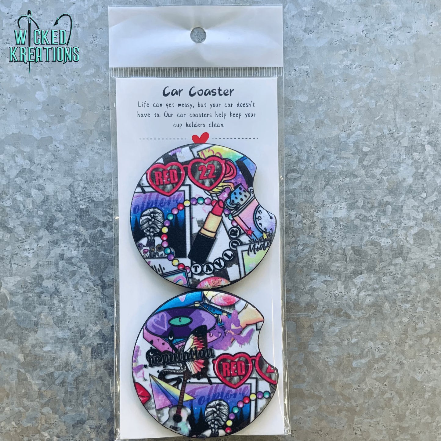 Eras Collage Car Coaster Set