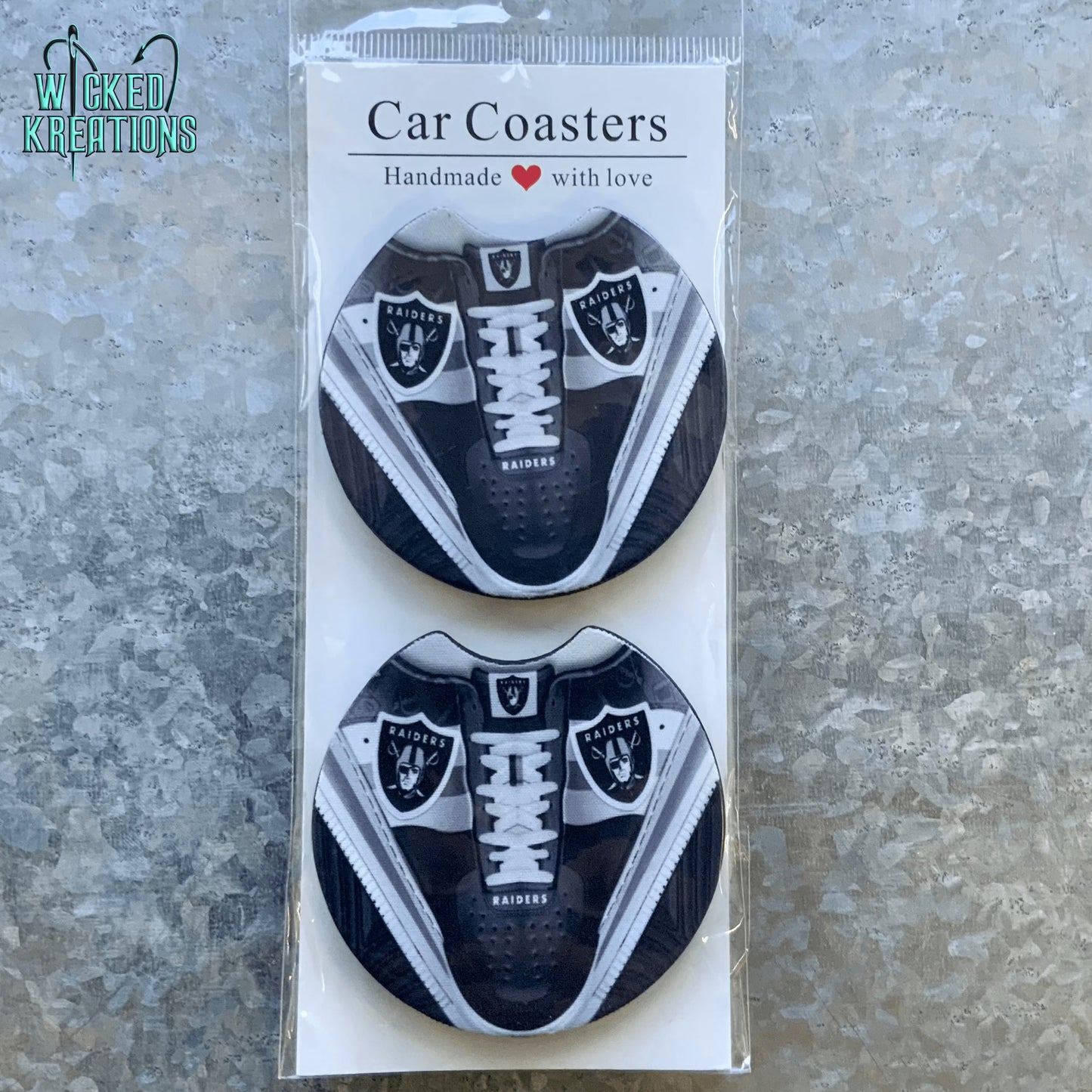 Raiders Shoe Car Coaster Set