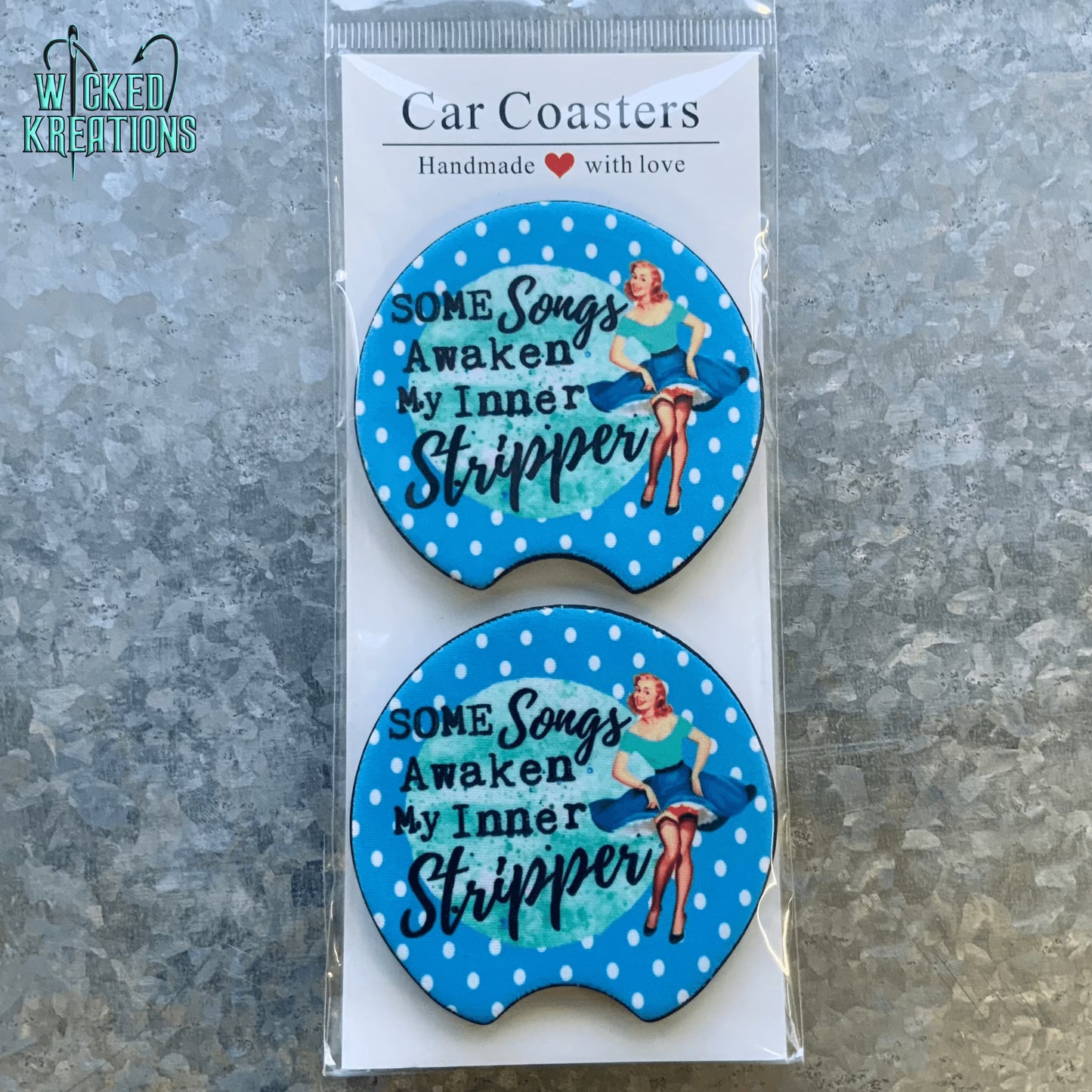 Some Songs Awaken my Inner Stripper Car Coaster Set