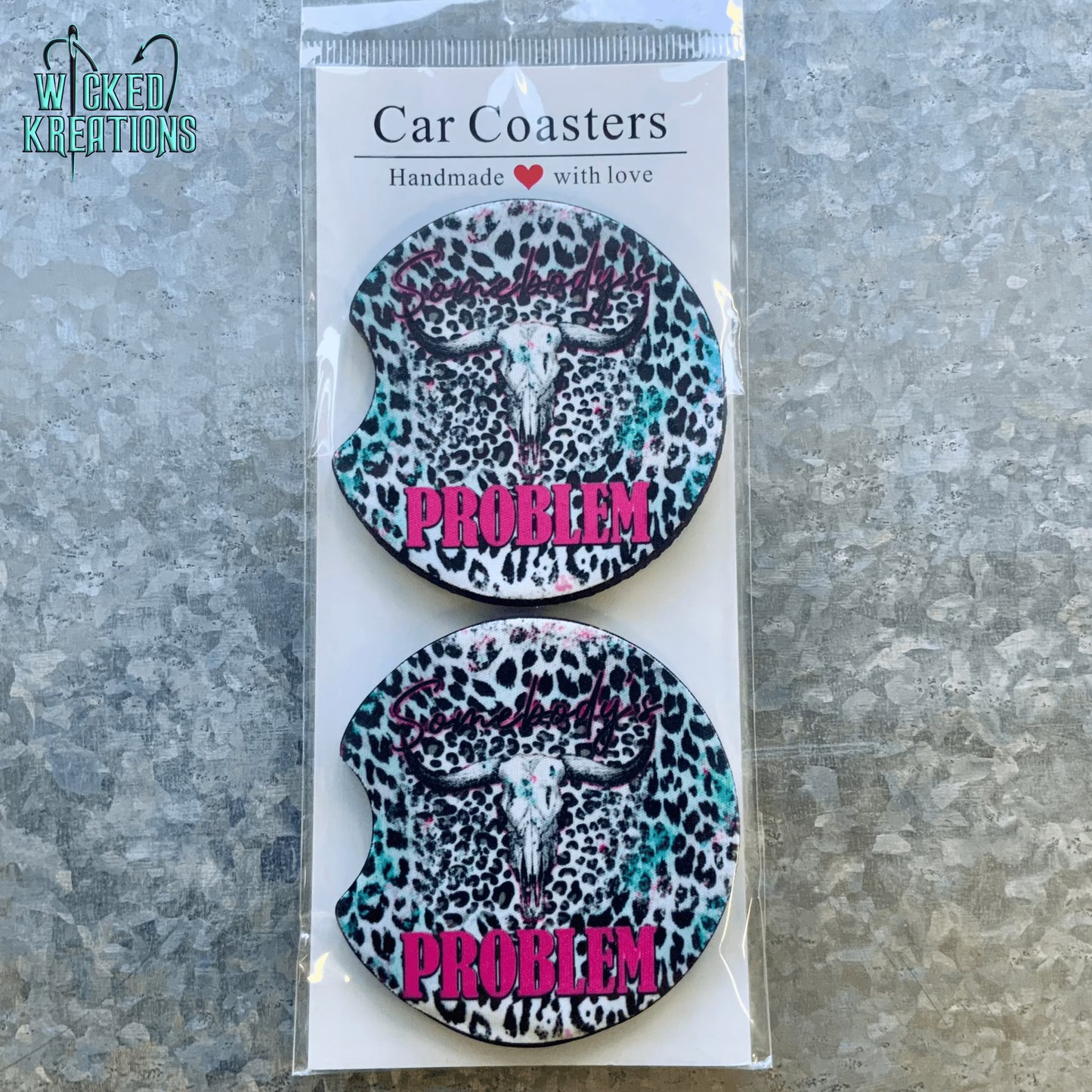 Somebody's Problem Car Coaster Set