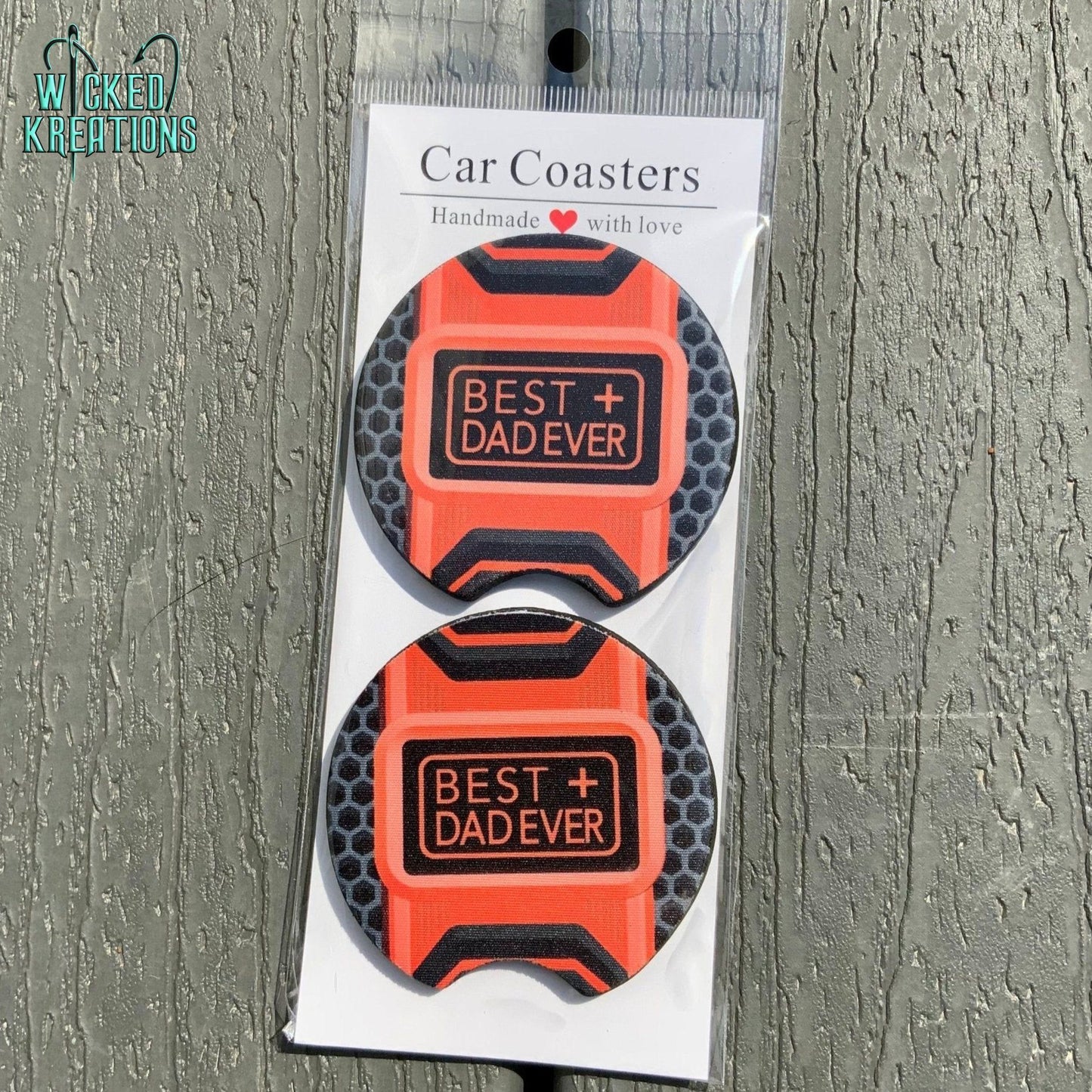 Best Dad Ever Car Coaster Set