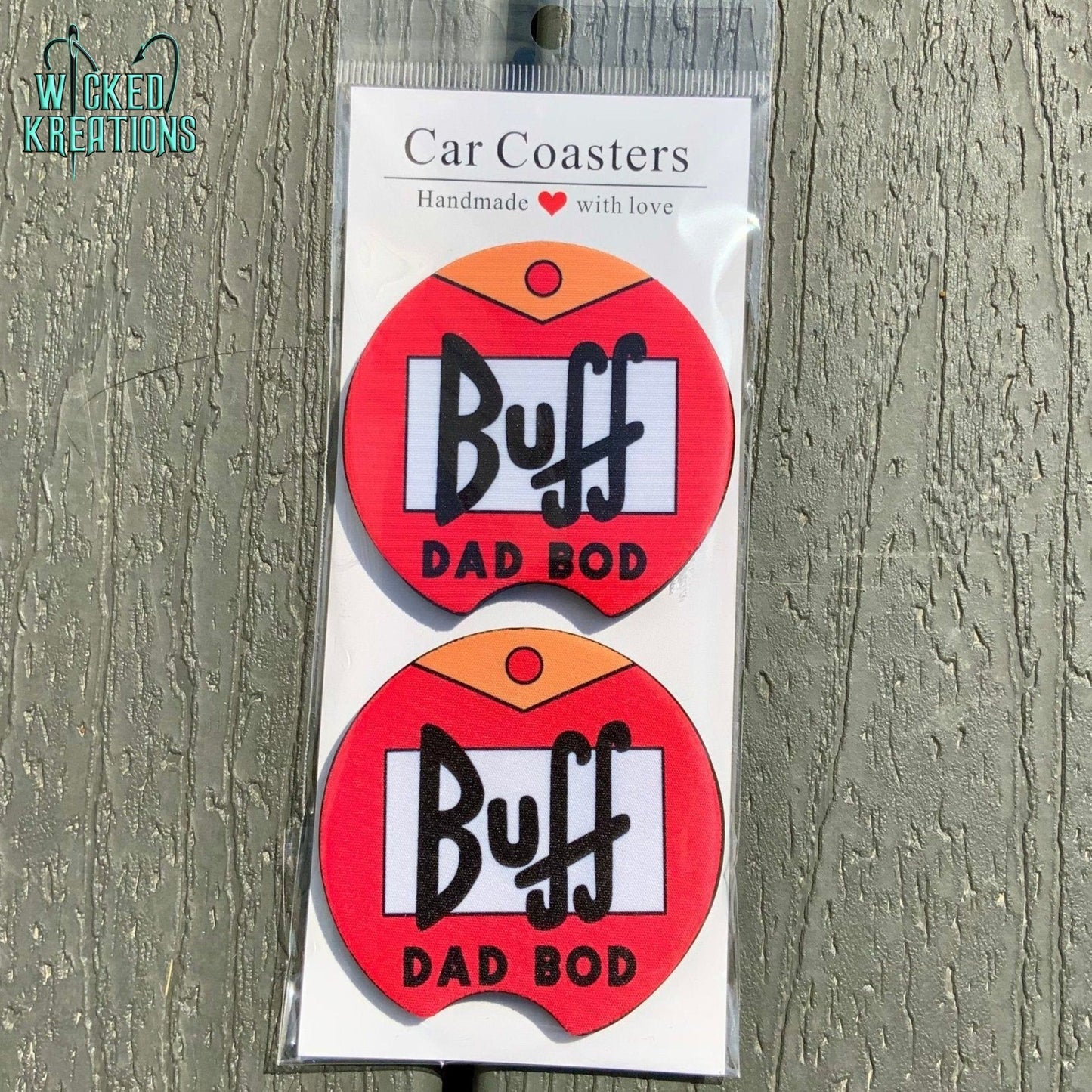 Buff Dad Bod Car Coaster Set