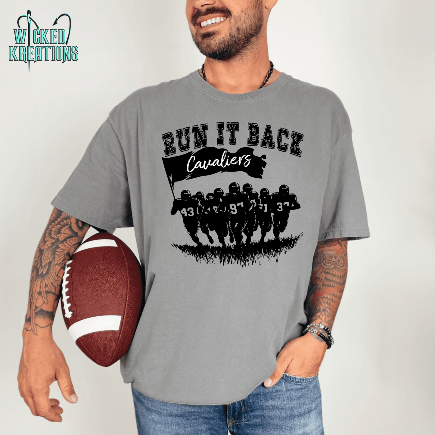 Cavaliers Run It Back Football T-Shirt