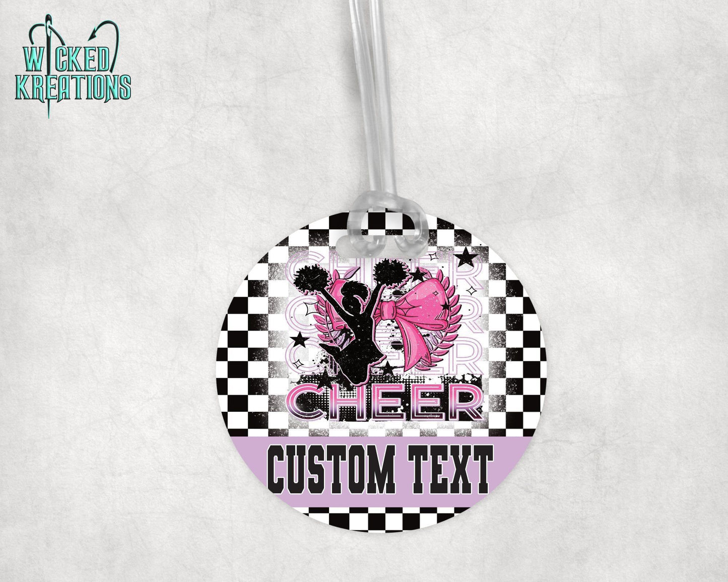 Cheer Girl Acrylic Bag Tag - Custom Text