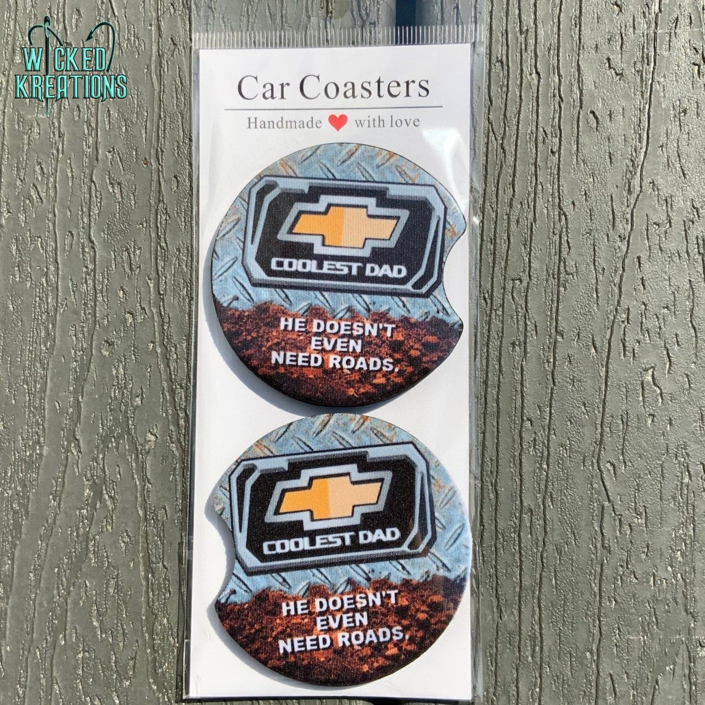 Coolest Dad Car Coaster Set