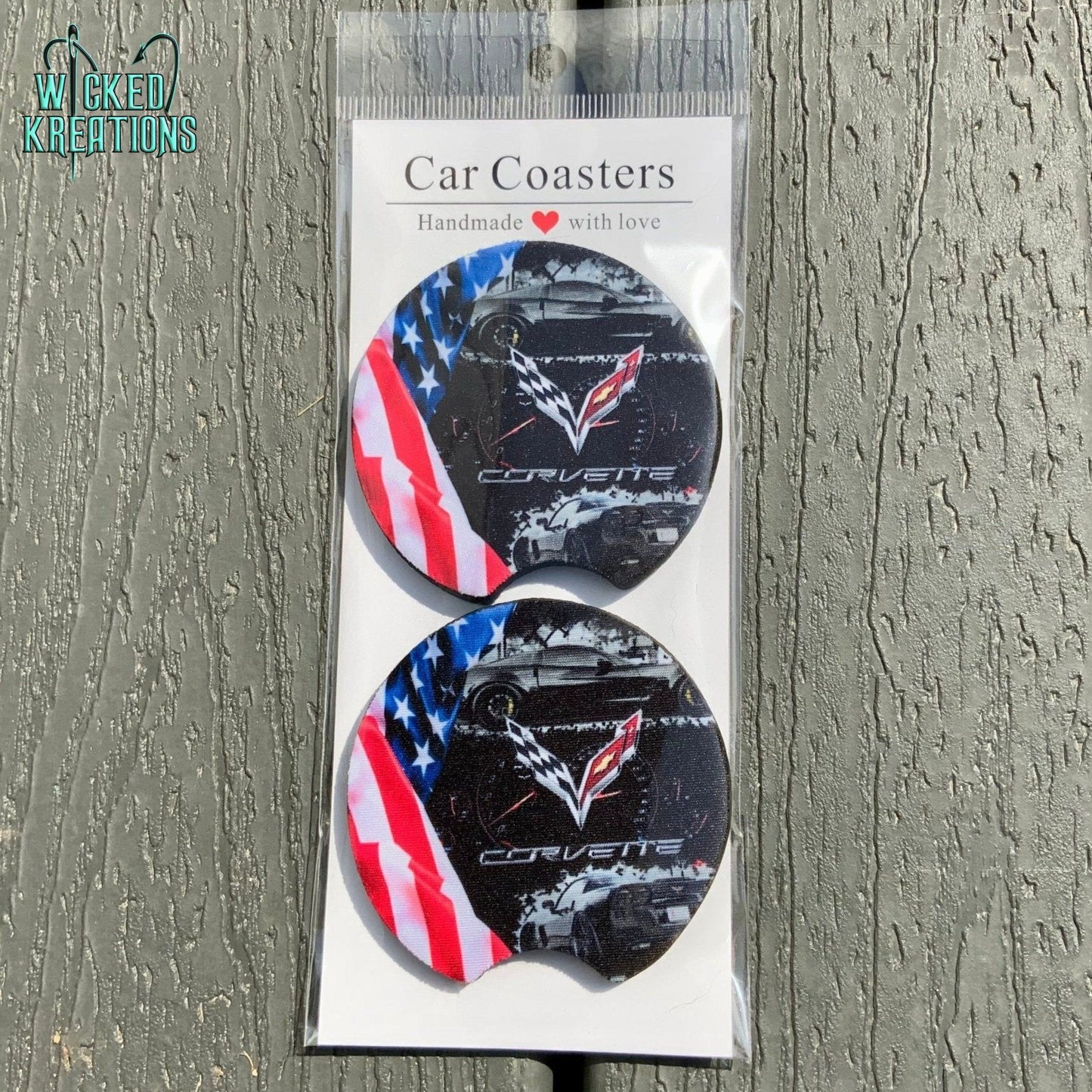 Corvette Car Coaster Set