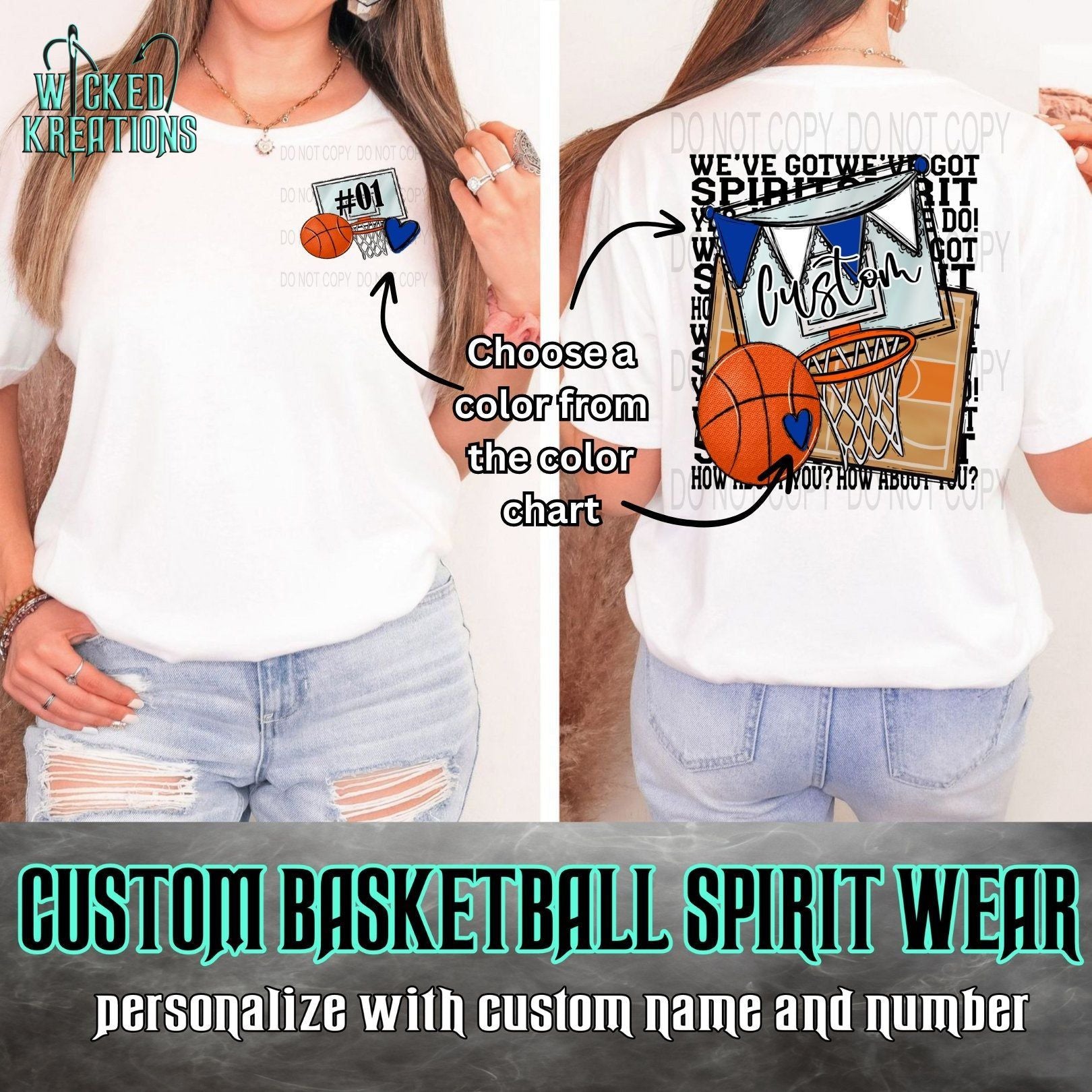 Custom We've Got Spirit (Black Font) Graphic Tee - Basketball