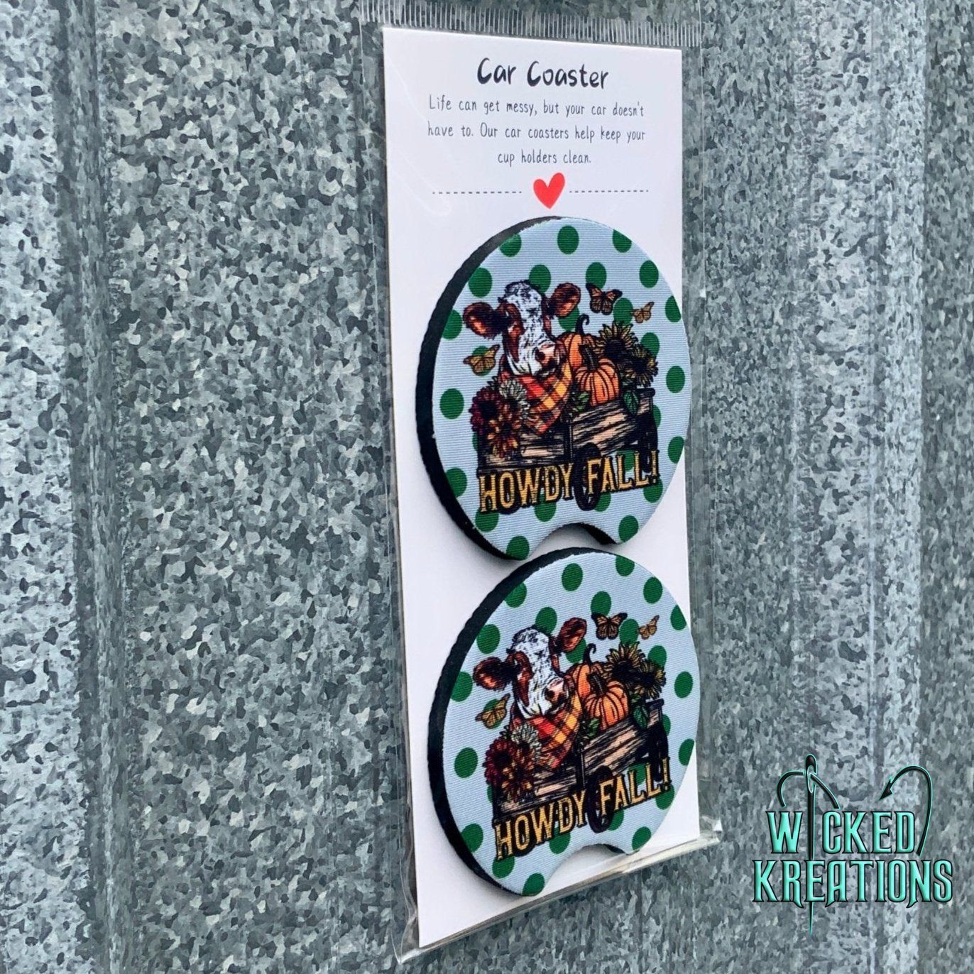 Howdy Fall Car Coaster Set - RTS