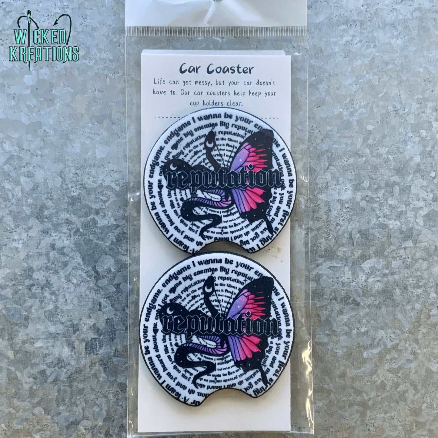 Reputation Words Car Coaster Set-RTS