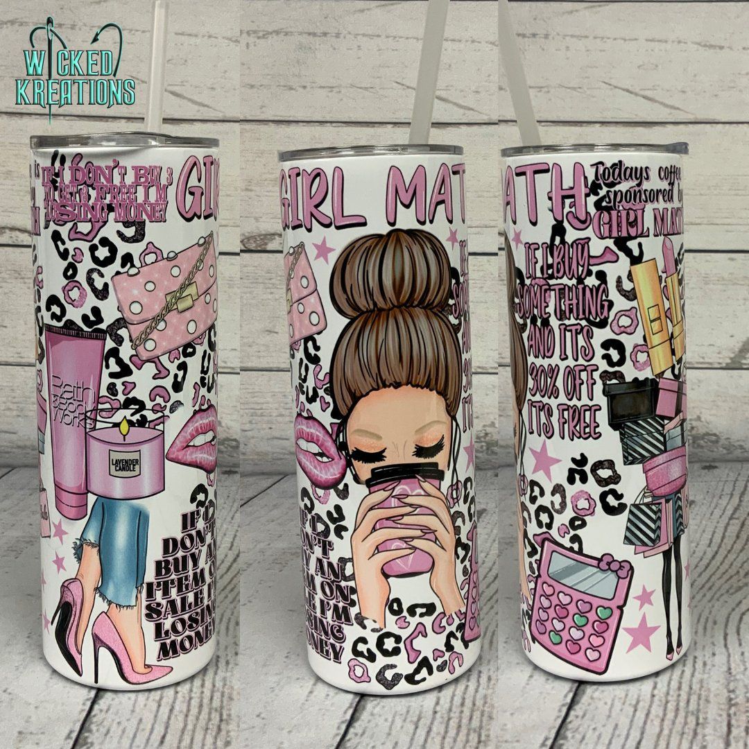 RTS - Girl Math Brunette Tumbler