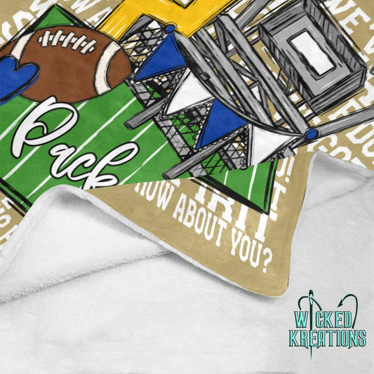 Smithfield Packers We've Got Spirit Football Theme Fleece Throw Version 1