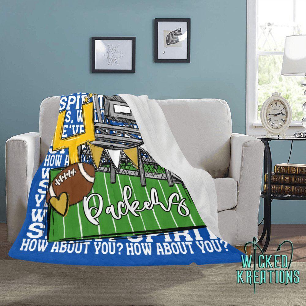 Smithfield Packers We've Got Spirit Football Theme Fleece Throw Version 2