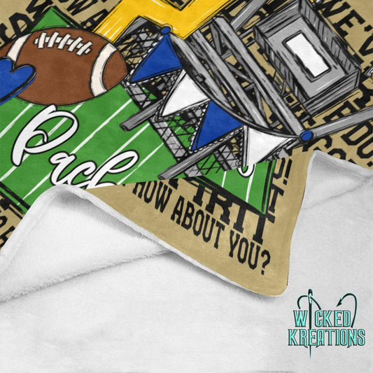 Smithfield Packers We've Got Spirit Football Theme Fleece Throw Version 3