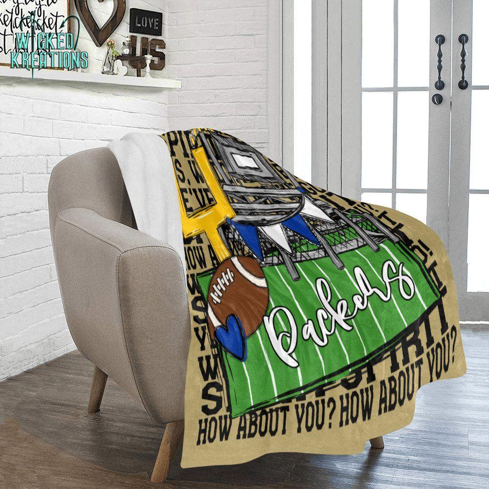 Smithfield Packers We've Got Spirit Football Theme Fleece Throw Version 3