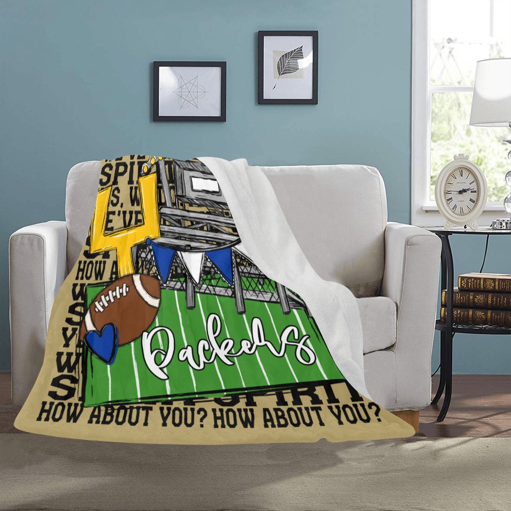 Smithfield Packers We've Got Spirit Football Theme Fleece Throw Version 3