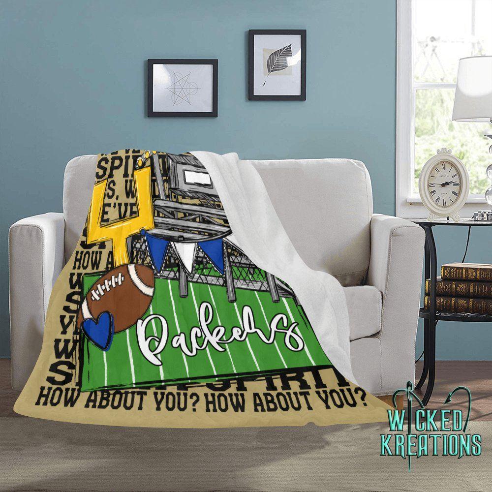Smithfield Packers We've Got Spirit Football Theme Fleece Throw Version 3