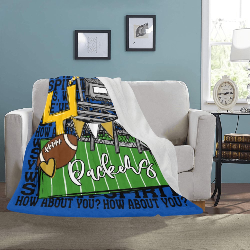 Smithfield Packers We've Got Spirit Football Theme Fleece Throw Version 4