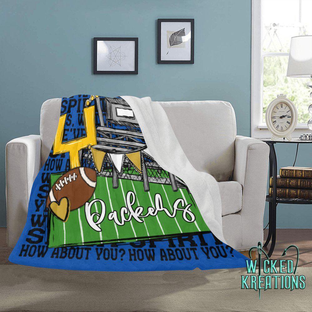 Smithfield Packers We've Got Spirit Football Theme Fleece Throw Version 4