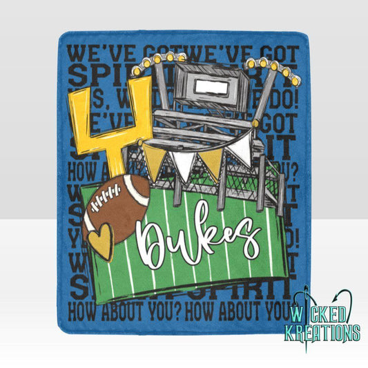Windsor Dukes We've Got Spirit Football Theme Fleece Throw Version 4