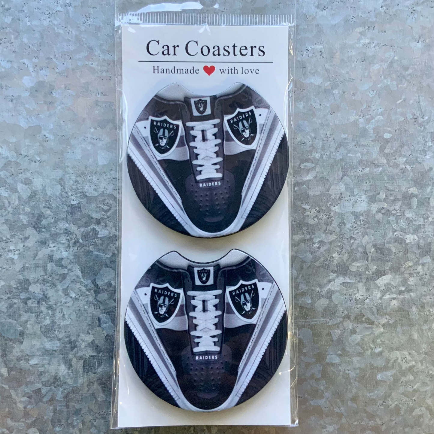Raiders Shoe Car Coaster Set
