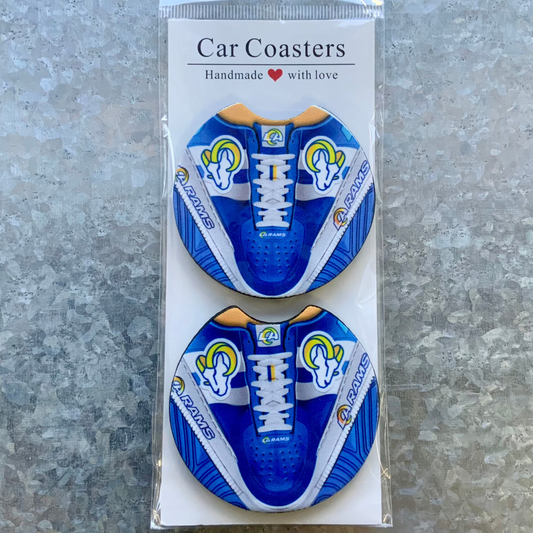 Rams Shoe Car Coaster Set