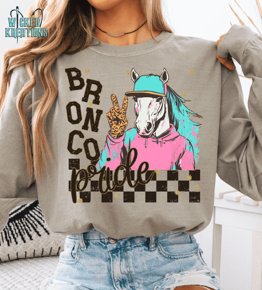 Bronco Pride Grunge Mascot T-Shirt