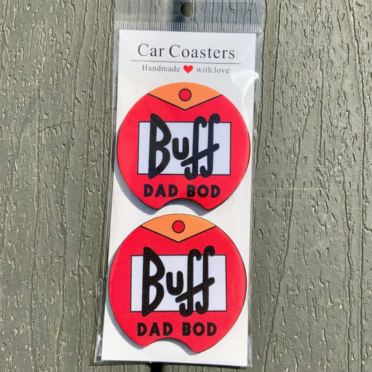Buff Dad Bod Car Coaster Set