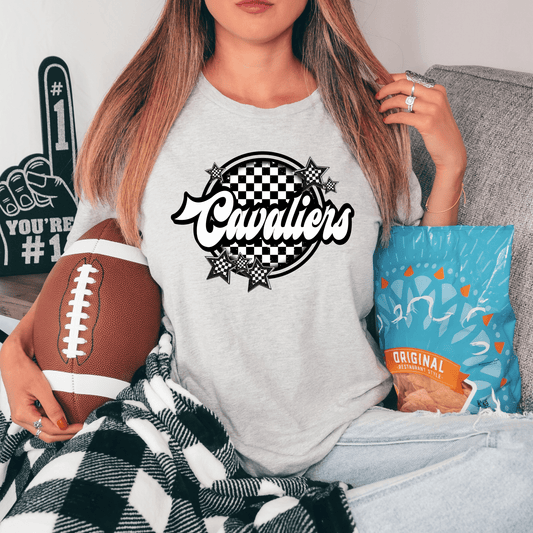 Cavaliers Checkered & Stars Black & White T-Shirt