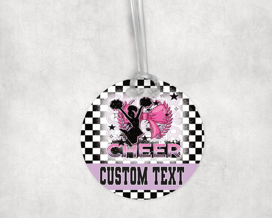 Cheer Girl Acrylic Bag Tag - Custom Text