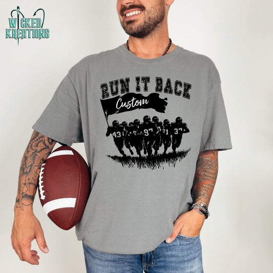 Custom Run It Back Football T-Shirt