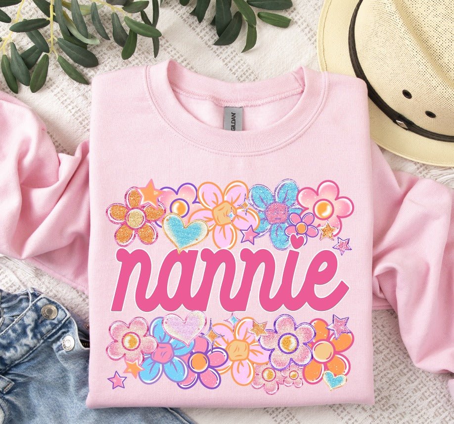 Floral Heart Custom Word/Name T-Shirt