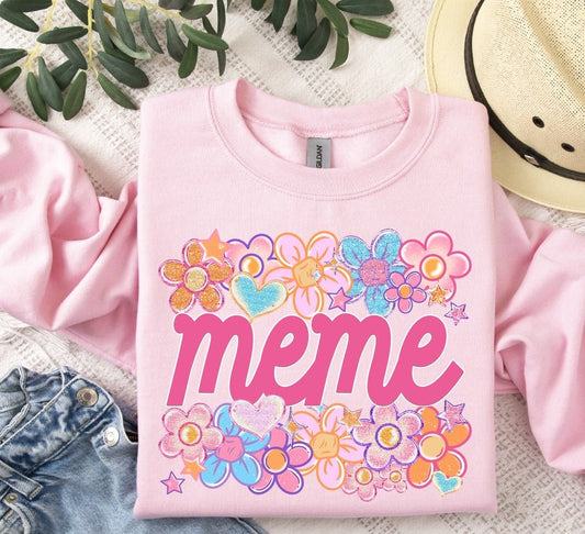 Floral Heart Custom Word/Name T-Shirt