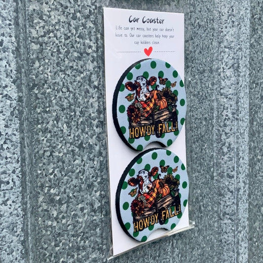 Howdy Fall Car Coaster Set - RTS