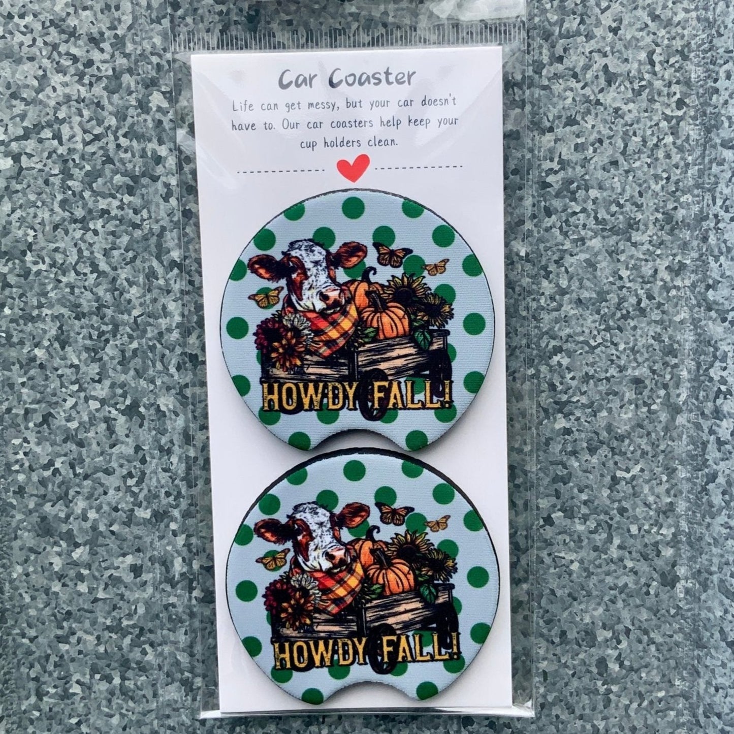 Howdy Fall Car Coaster Set - RTS