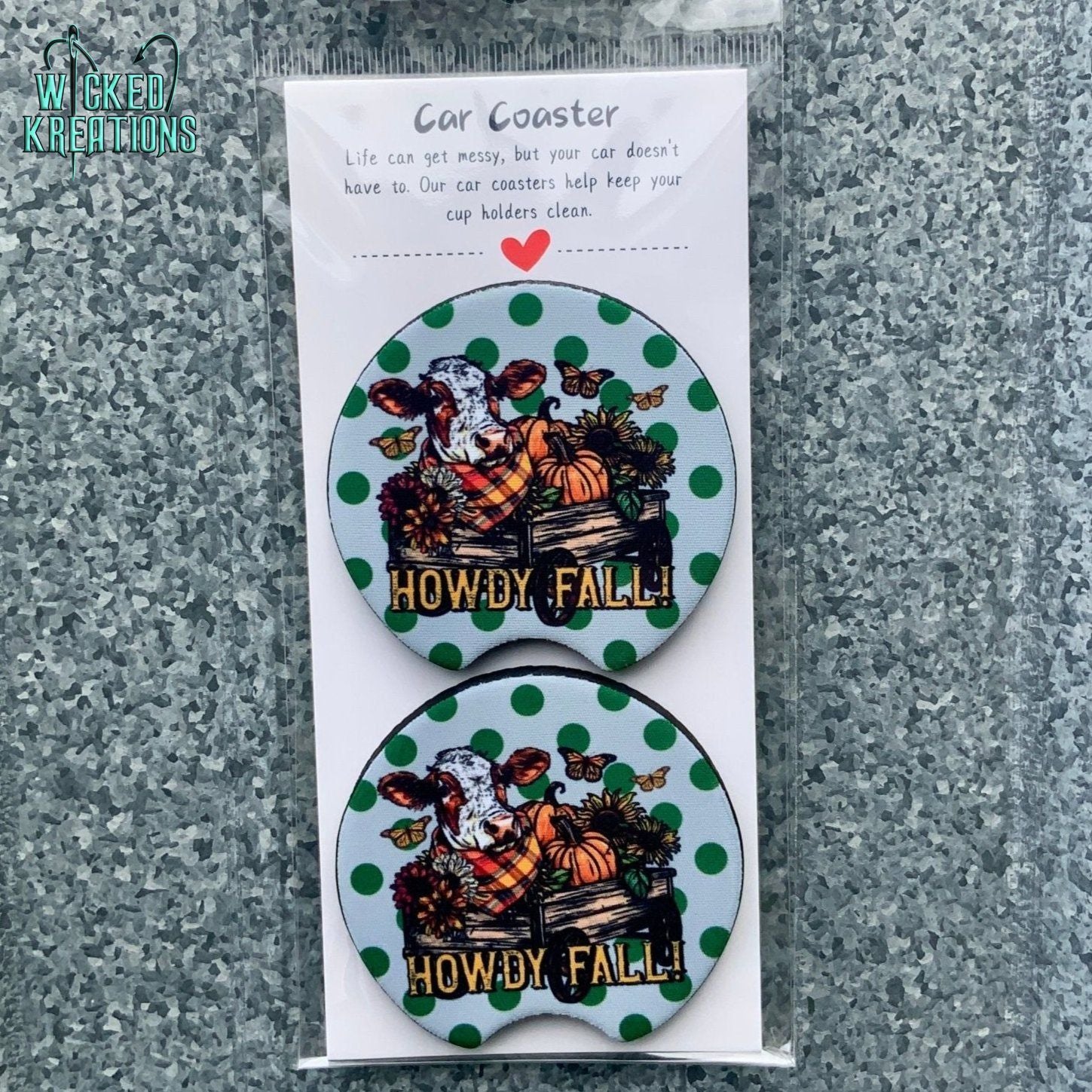 Howdy Fall Car Coaster Set - RTS