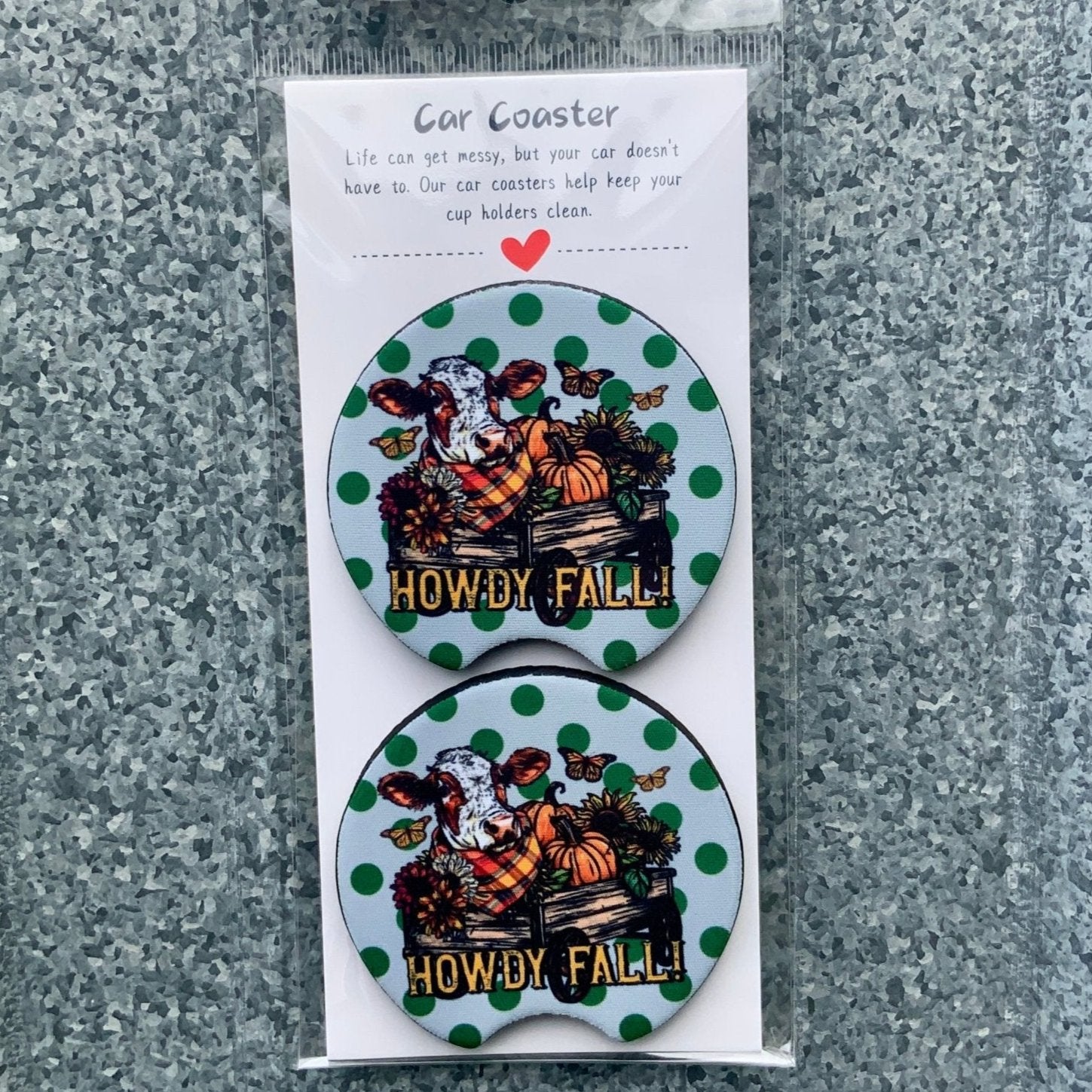 Howdy Fall Car Coaster Set - RTS