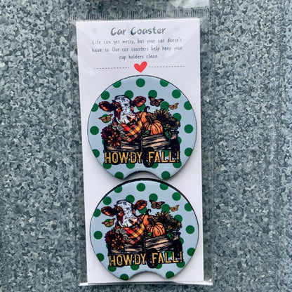 Howdy Fall Car Coaster Set - RTS