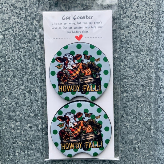 Howdy Fall Car Coaster Set - RTS