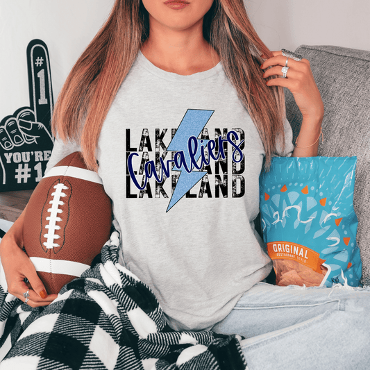 Lakeland Cavaliers Lightening Bolt Black T-Shirt