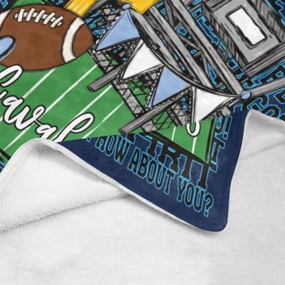 Lakeland Cavaliers We've Got Spirit Football Theme Fleece Throw Version 4