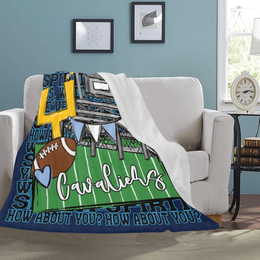 Lakeland Cavaliers We've Got Spirit Football Theme Fleece Throw Version 4