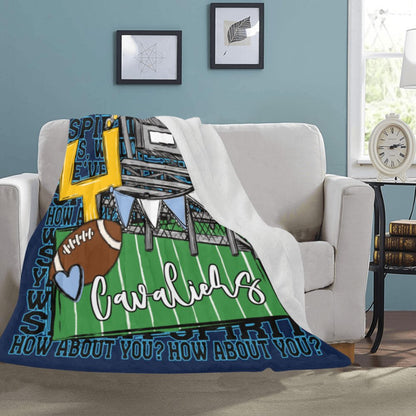 Lakeland Cavaliers We've Got Spirit Football Theme Fleece Throw Version 4