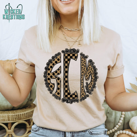 Mixed Up Monogram Custom T-Shirt