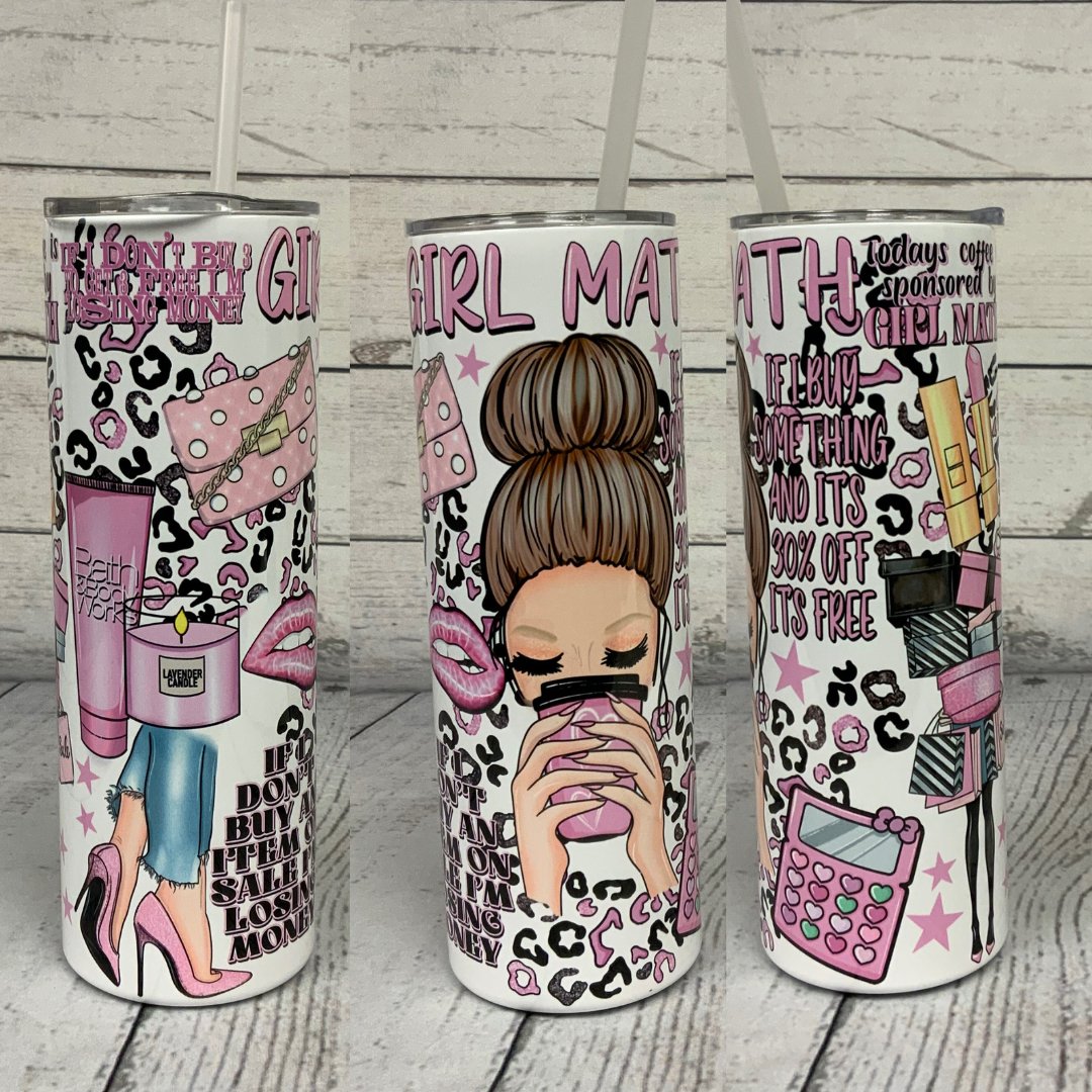 RTS - Girl Math Brunette Tumbler