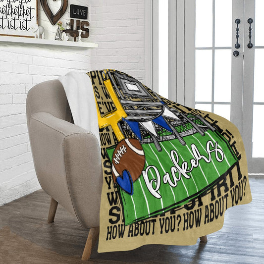 Smithfield Packers We've Got Spirit Football Theme Fleece Throw Version 3