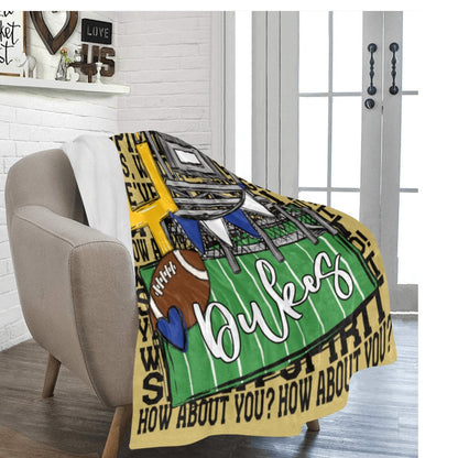 Windsor Dukes We've Got Spirit Football Theme Fleece Throw Version 3