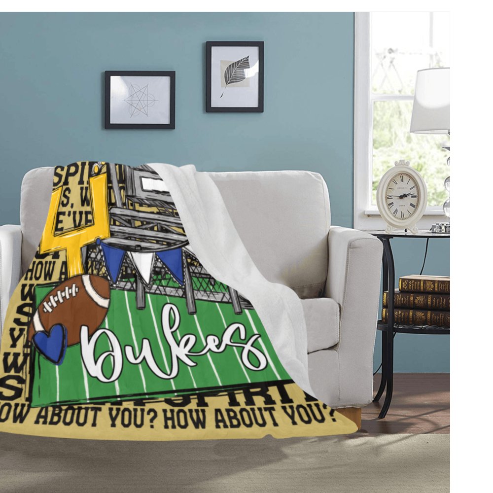 Windsor Dukes We've Got Spirit Football Theme Fleece Throw Version 3