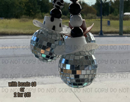 Beaded Cowboy Disco Car Charm