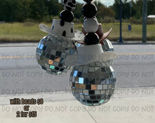 Beaded Cowboy Disco Car Charm