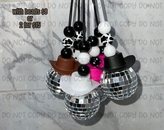 Beaded Cowboy Disco Car Charm
